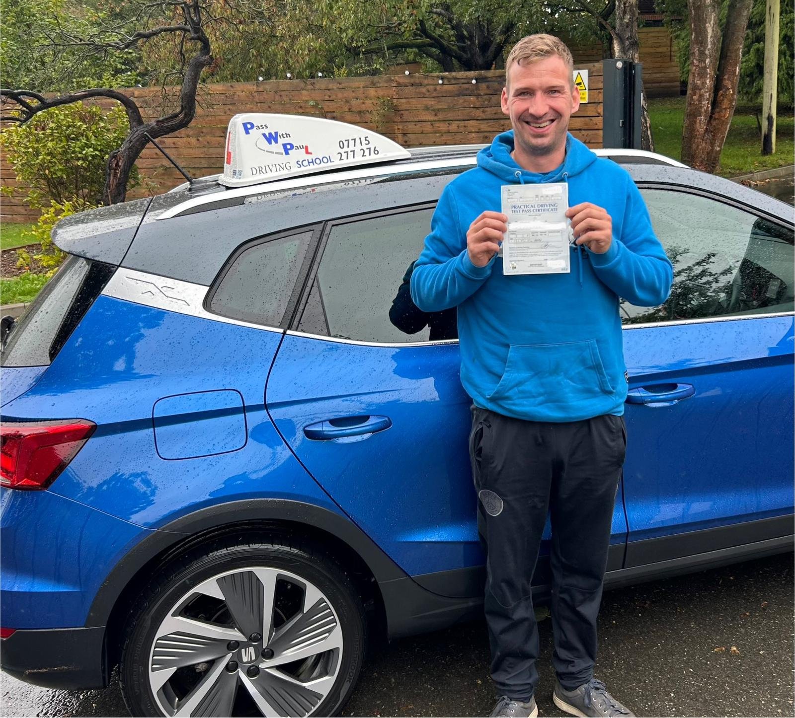 PWP Driving School learner celebrating a driving test pass