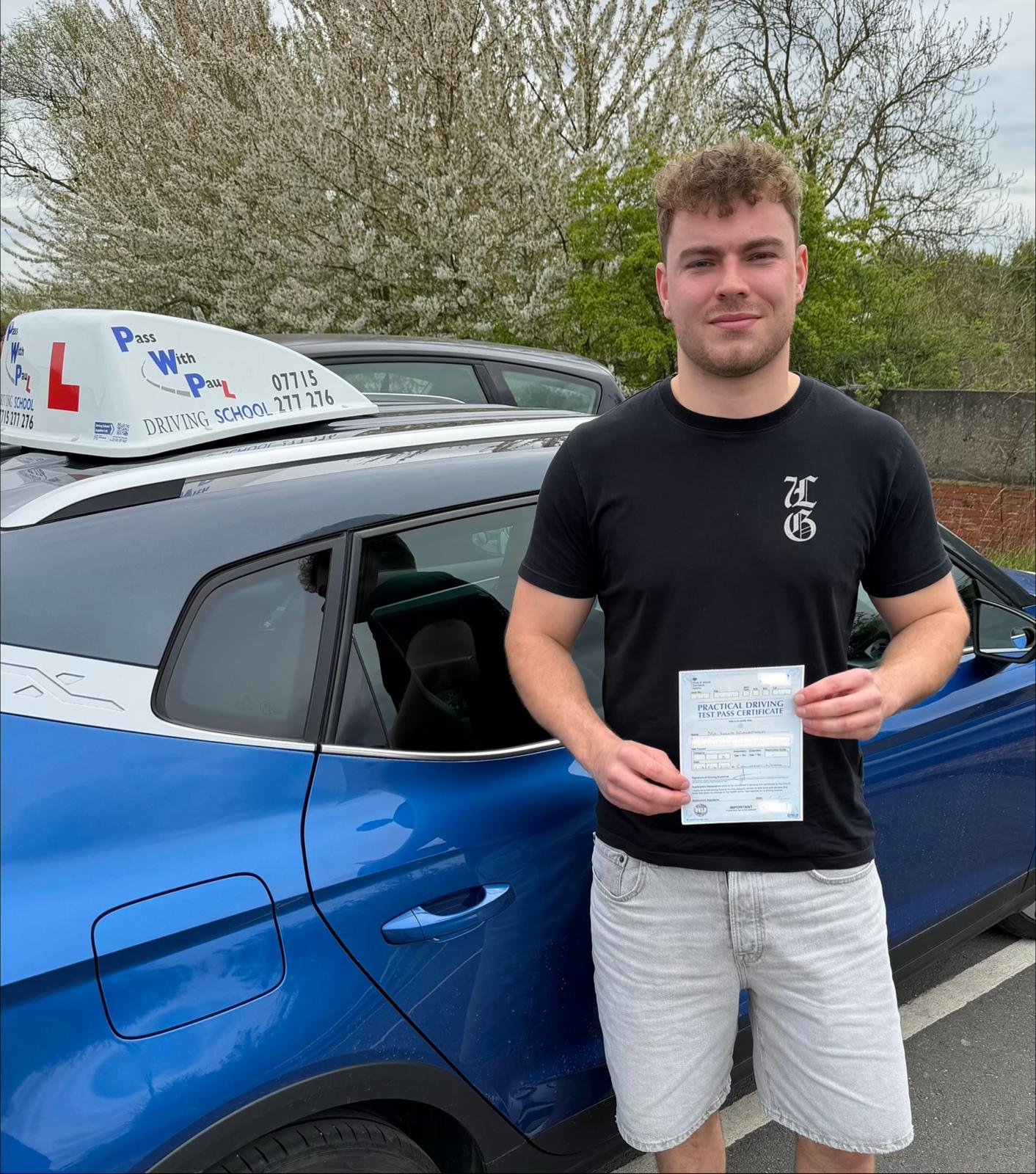PWP Driving School learner celebrating a driving test pass