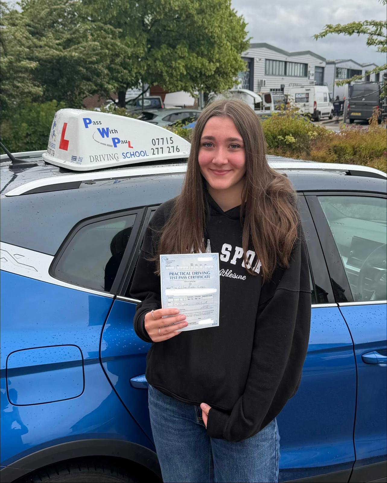 PWP Driving School learner celebrating a driving test pass