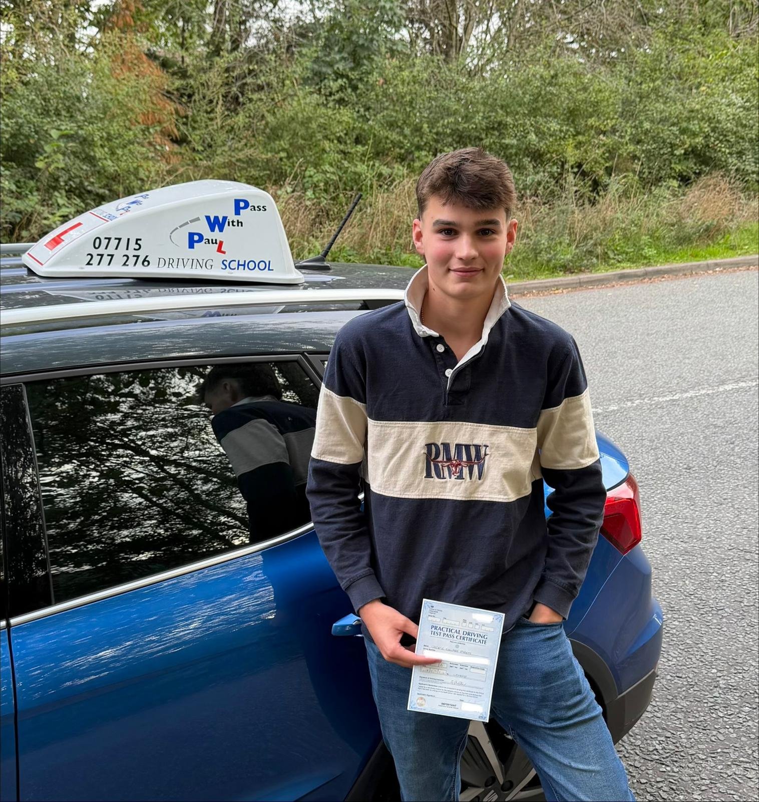 PWP Driving School learner celebrating a driving test pass